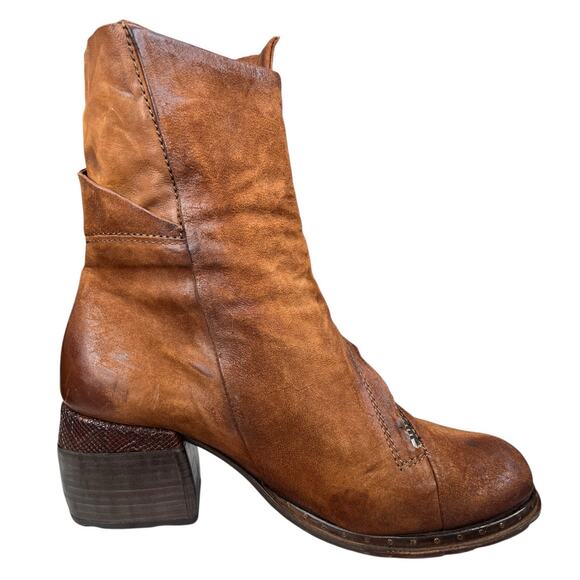 A.S. 98 Women’s Jase Brown Suede Side Zip Ankle Boot Size 38 US 7.5/8 - Picture 4 of 11